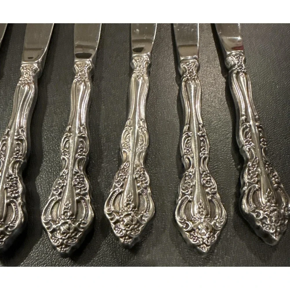 Oneida Michelangelo Heirloom Cube Dinner Knife Set Of 8 Stainless‎ Flatware